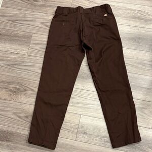 Dickies Men's Dark Brown Pants Slim Straight 34/32